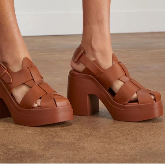 Robert Clergerie Shoes - Robert Clergerie Fisherman Leather Platform Sandals 40